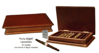scatola cofanetto porta sigari, completamente foderato in cuoio