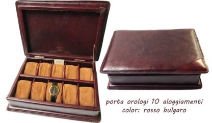 cofanetto in cuoio porta orologi , con cuscinetti