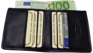 porta carte di credito con tasca per banconote sul retro