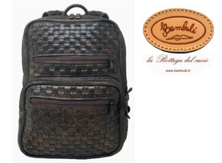 Zainetto in cuoio intrecciato