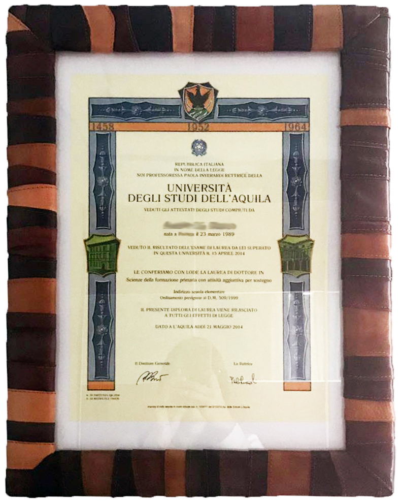 cornice porta tesi di laurea patchwork